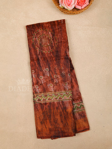 Brown Cotton Saree