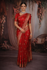 Queen Pink Peacock Butta Zari Woven Design Crepe Silk Fancy Saree