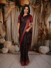 Deep Wine Floral Woven Design Pure Tussar Saree with Contrast Zari Border