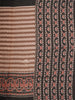 Brown Cotton Saree with Chevron Designs on the Body with Contrast Border - Diadem