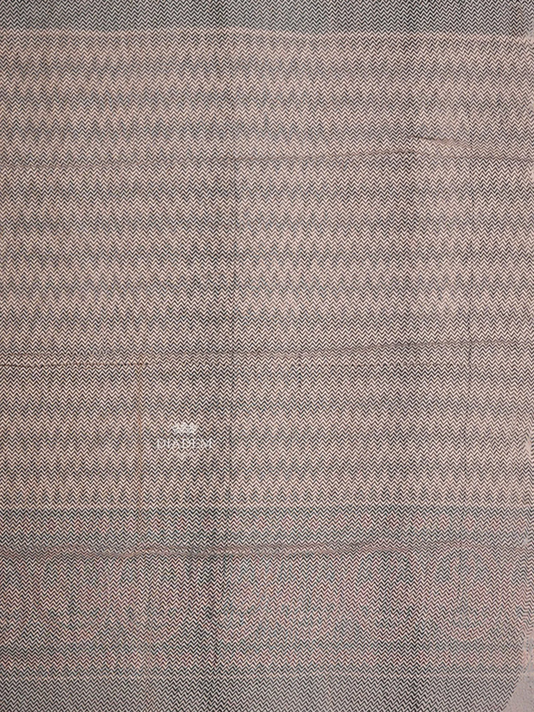 Contrast Border Brown Cotton Saree Chevron Designs