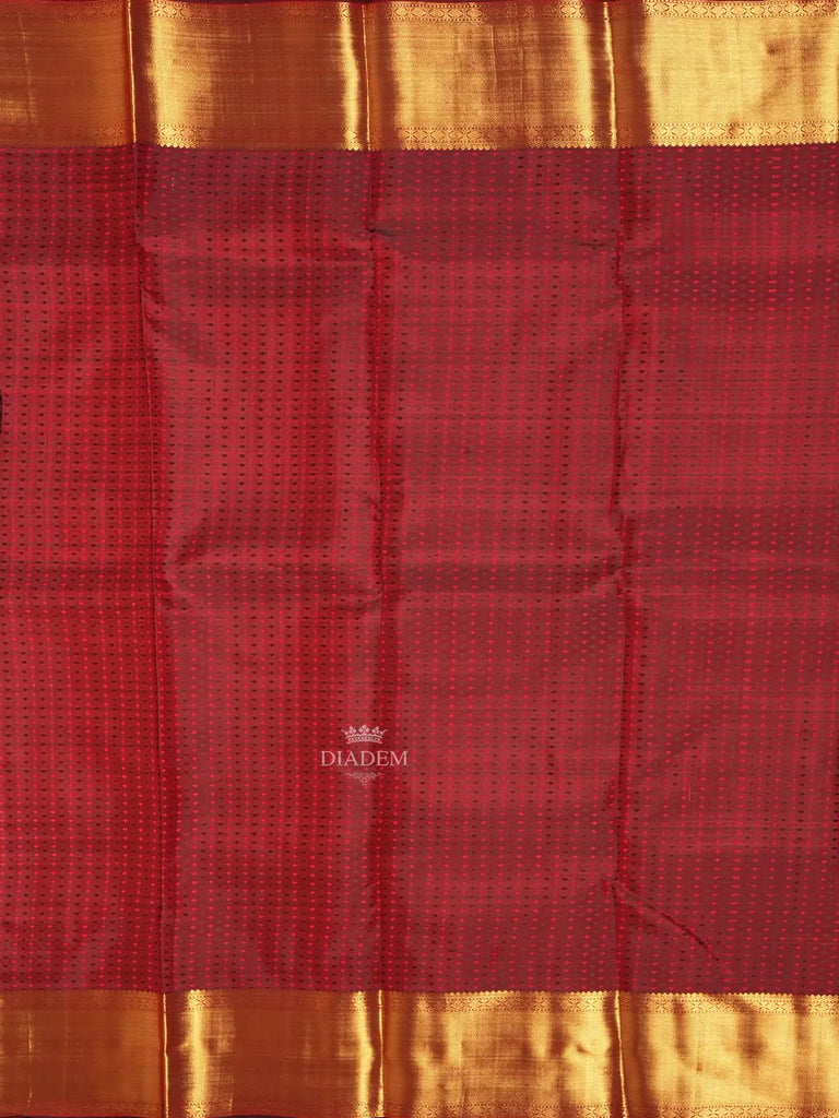 Contrast Designed Border Orange Kanchipuram Silk