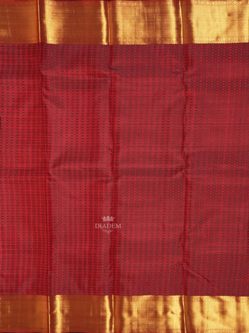 Contrast Designed Border Orange Kanchipuram Silk