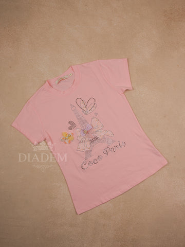 Cotton Half Sleeve T-Shirt 3D Floral