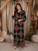 Classic Black Ikat Printed Design Cotton Straight Cut Salwar Suit