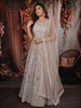 Light Pink Floral Thread and Beads Embroidered Design Net Lehenga with Dupatta