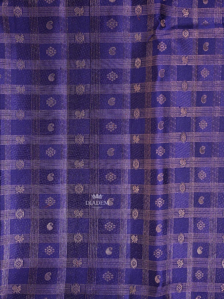 Dark Blue Kanchipuram Silk Saree Peacock 