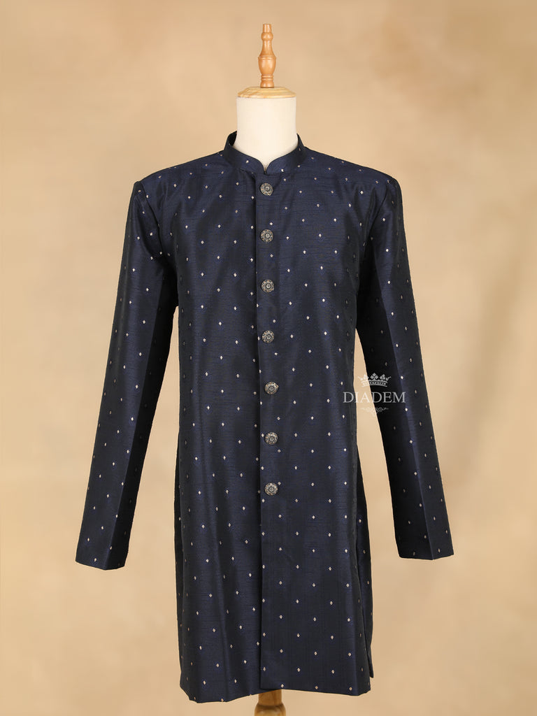 Dark Blue Sherwani Suit Indo