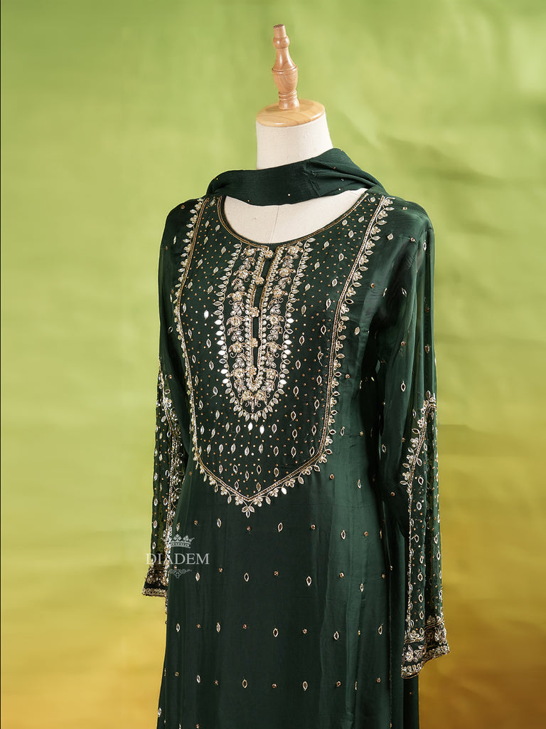 Dark Green Salwar with Dupatta