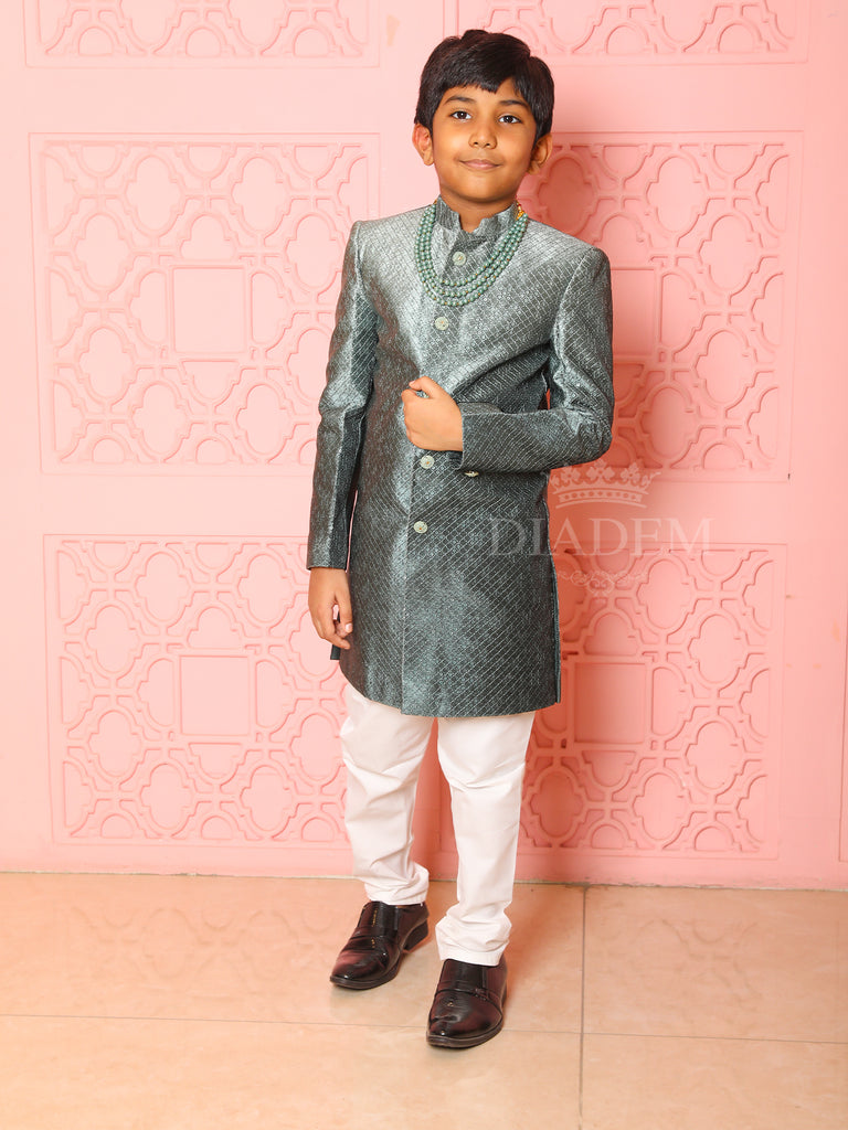 Dark Green Velvet Sherwani