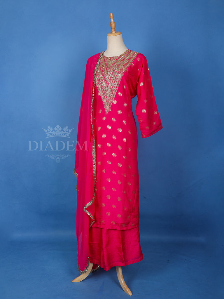 Dark Pink Palazzo Suit