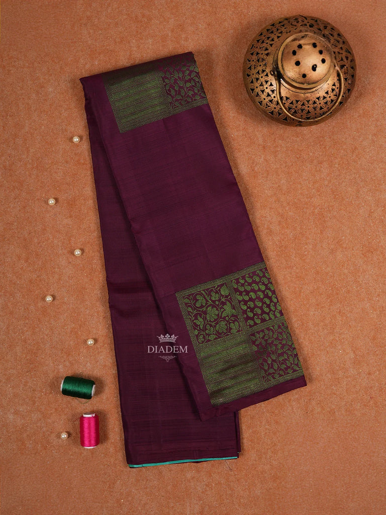 Dark Purple Pure Kanchipuram Silk Saree