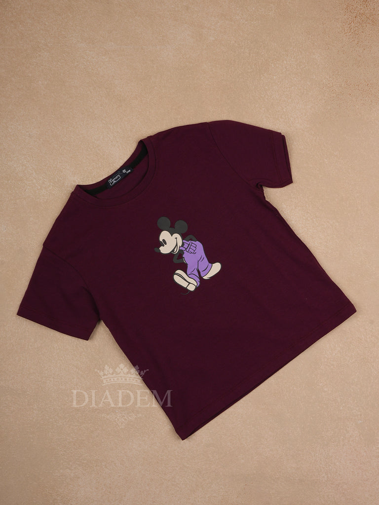 Dark Red Cotton Half Sleeves