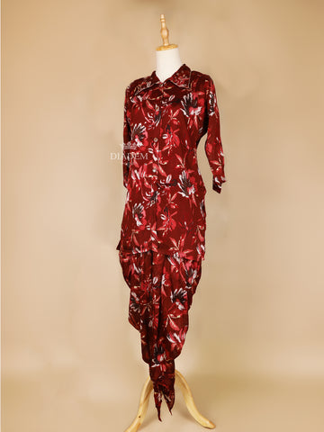 Dark Red Floral Salwar