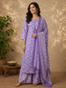 Lavender Floral Design Print Cotton Salwar Suit
