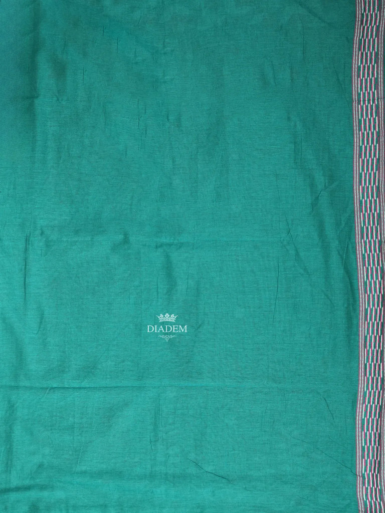 Designed Border Dark Green Linen Cotton