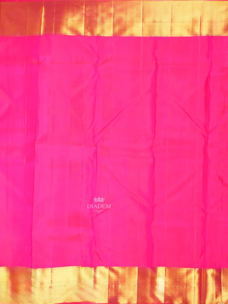 Designed Border Dark Pink Kanchipuram Silk