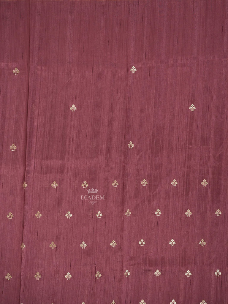 Designed Border Magenta Tussar Silk