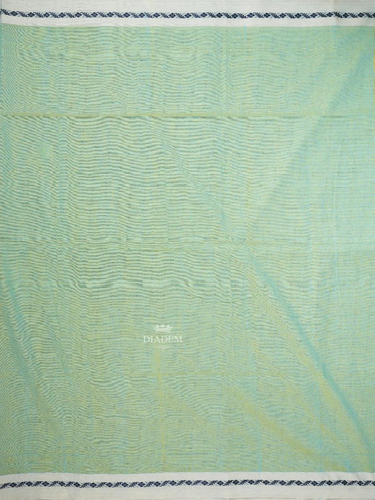 Designed Border Mint Green Linen Cotton