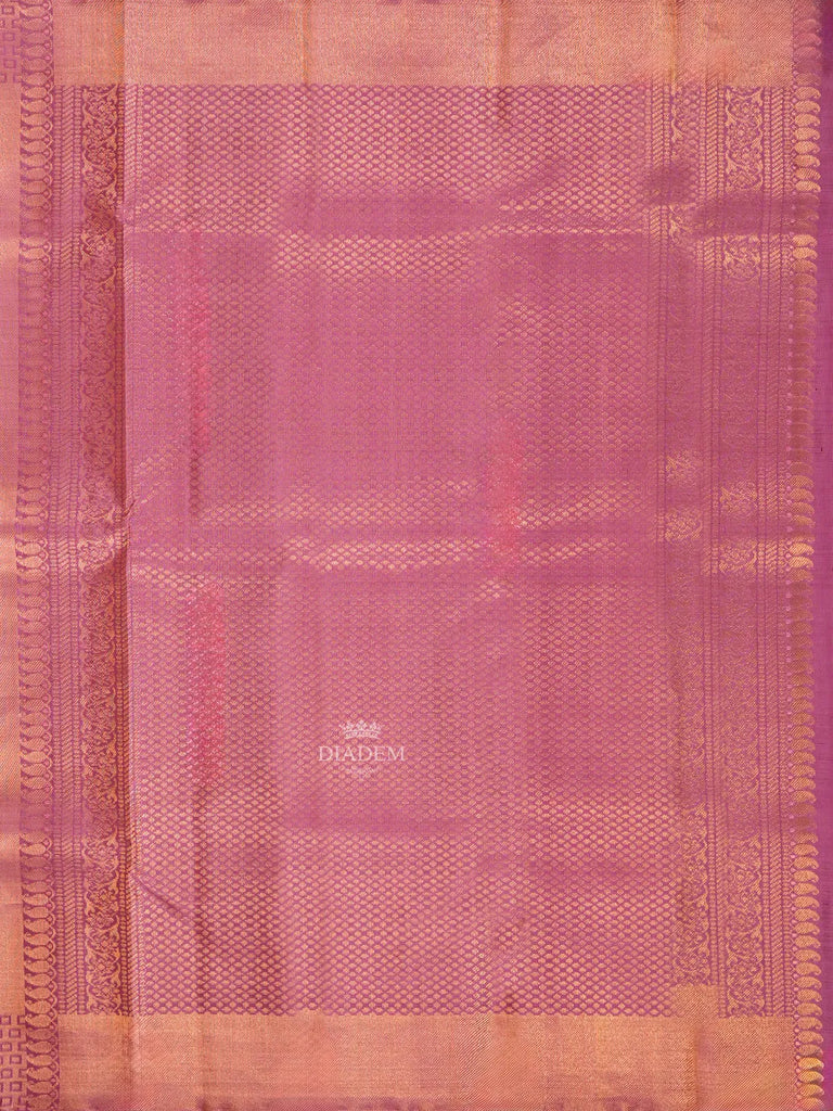 Designed Border Onion Pink Kanchipuram Silk