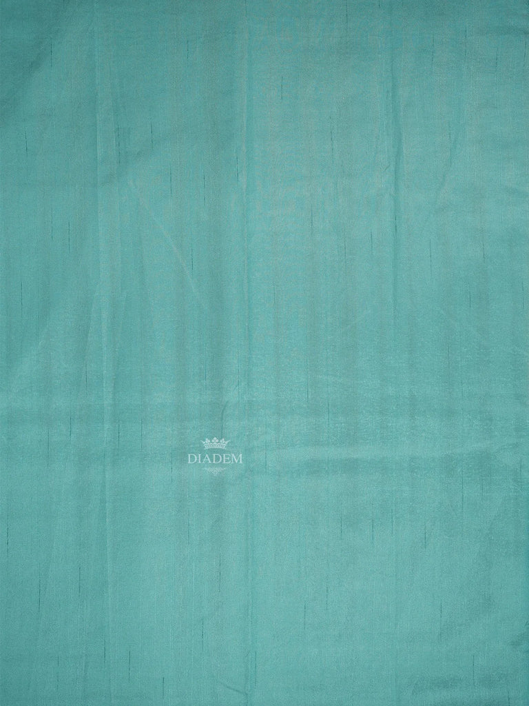 Designed Floral Border Blue Tussar Silk