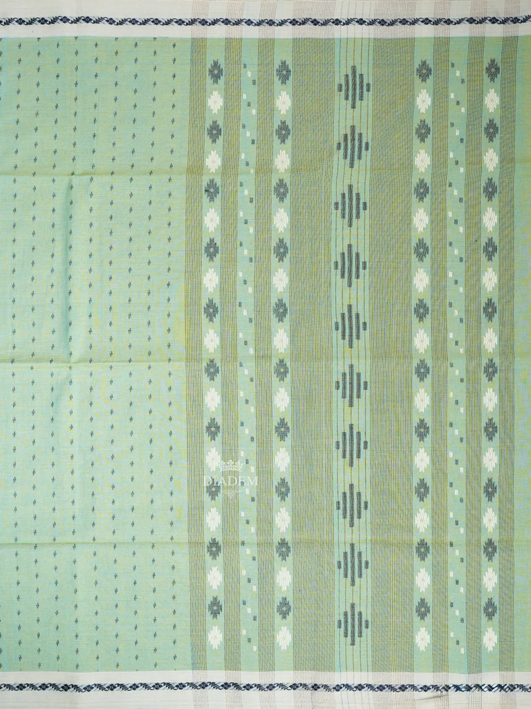 Diamond Patterns Mint Green Linen Cotton