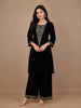 Navy Blue Paisley Designed Velvet Co Ord Salwar Suit