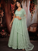 Pastel Green Heavy Sequins Embroidered Design Net Lehenga with Dupatta