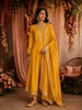 Mustard Embroidered Georgette Straight Cut Salwar Suit