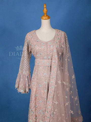 Light peach Embroidered Anarkali Salwar Suit - Diadem