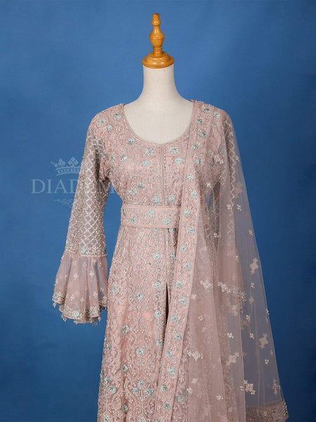 Light peach Embroidered Anarkali Salwar Suit - Diadem