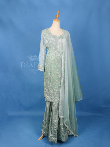 Embroidered Sharara Salwar Set