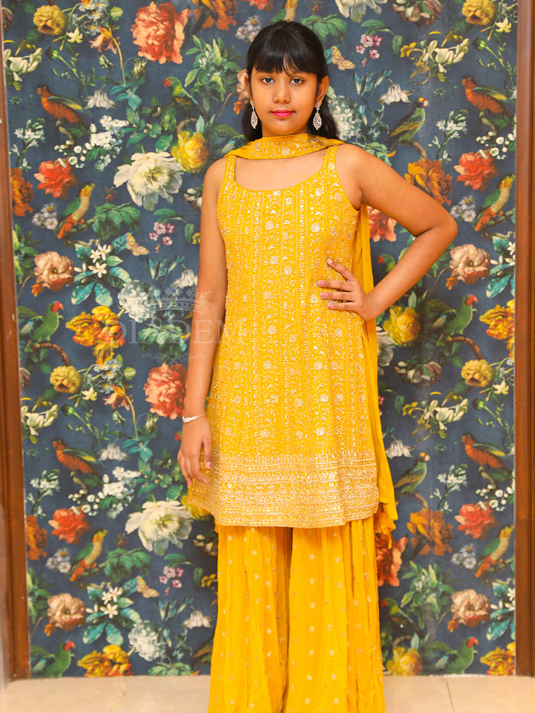 Embroidered Yellow Palazzo