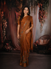 Mustard Yellow Floral Woven Design Pure Tussar Saree with Zari Border