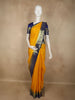 Mustard Yellow Butta Woven Design Pure Kanchipuram Silk Saree with Contrast Paisley Zari Border