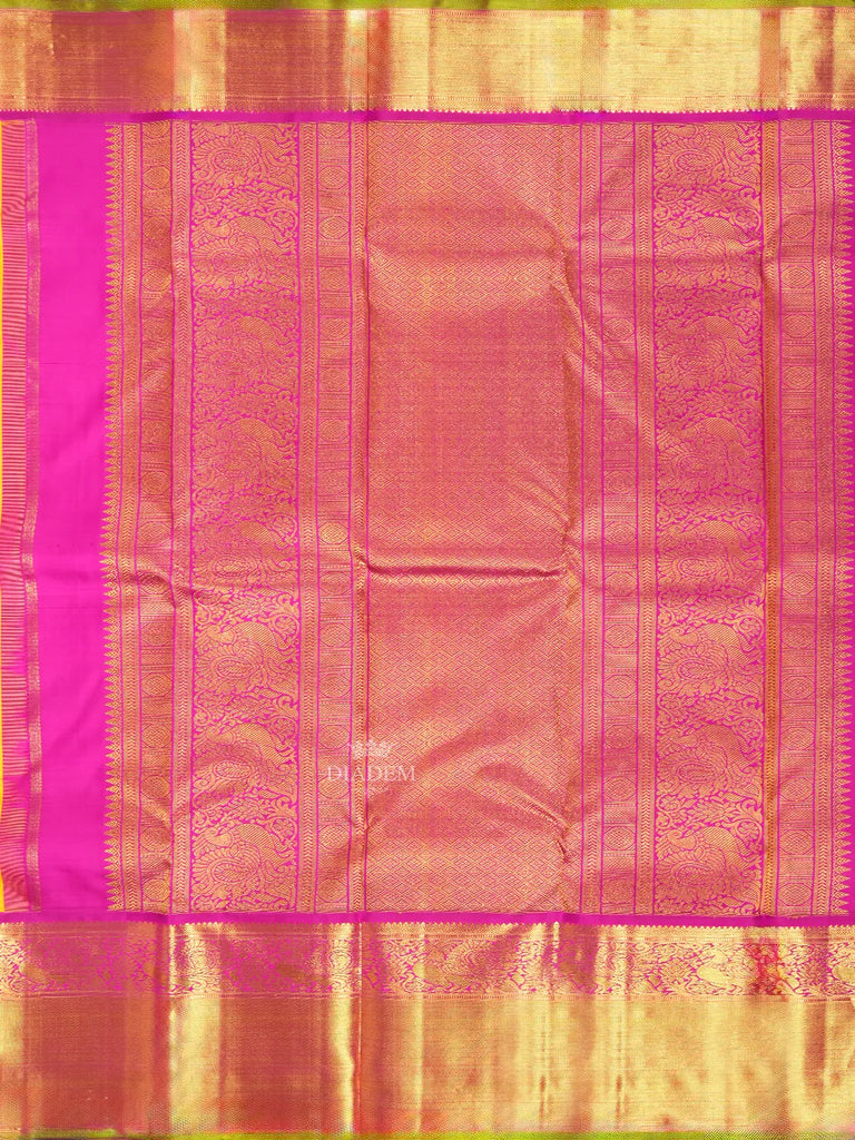 Floral Designs Bright Yellow Pure Kanchipuram Silk Saree