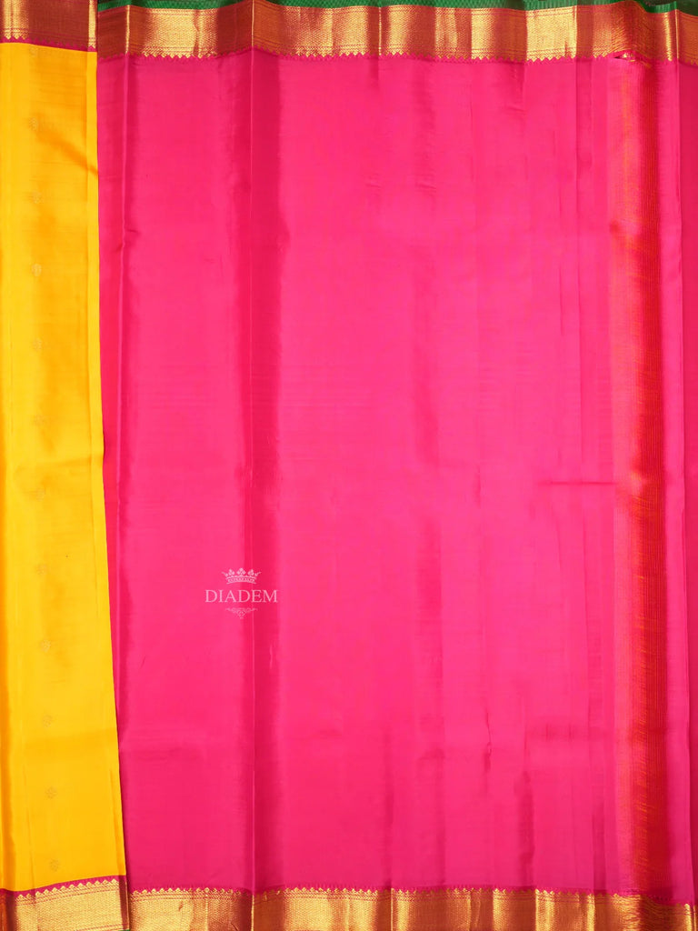 Kanchipuram Silk Saree in Bright Yellow