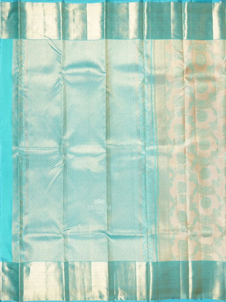 Floral Designs Grey Pure Kanchipuram Silk