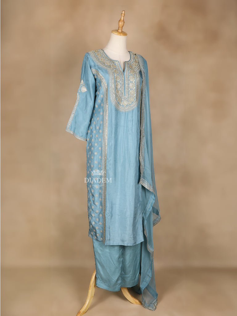 Floral Designs Sky Blue Salwar