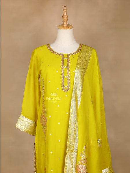 Floral Designs Yellow Salwar