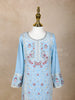 Sky Blue Floral Embroidered Palazzo Salwar Suit for Girls - Diadem