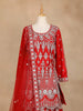 Red Full Sleeve Designer Bridal Lehenga with Floral Embroidery