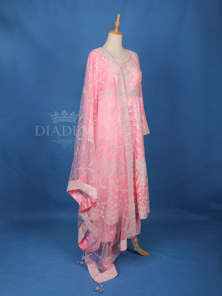 Floral Embroidery Salwar Pink