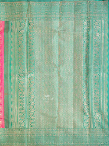 Floral Patterns Dark Pink Pure Kanchipuram Silk Saree