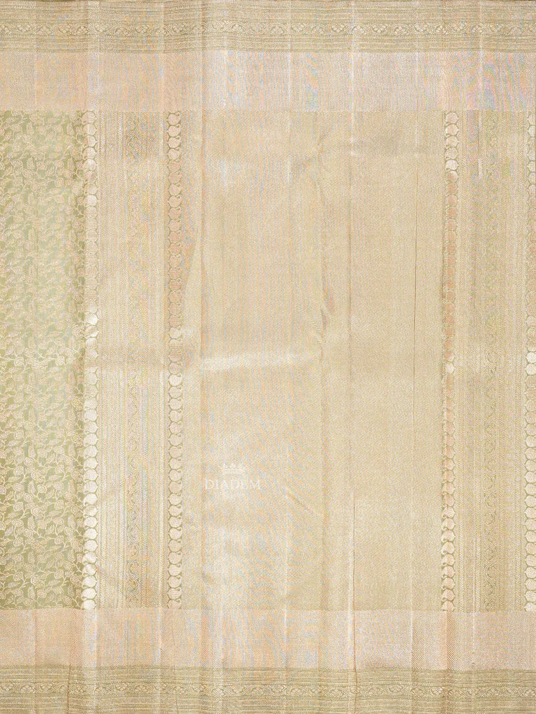 Floral Patterns Pale Green Pure Kanchipuram Silk