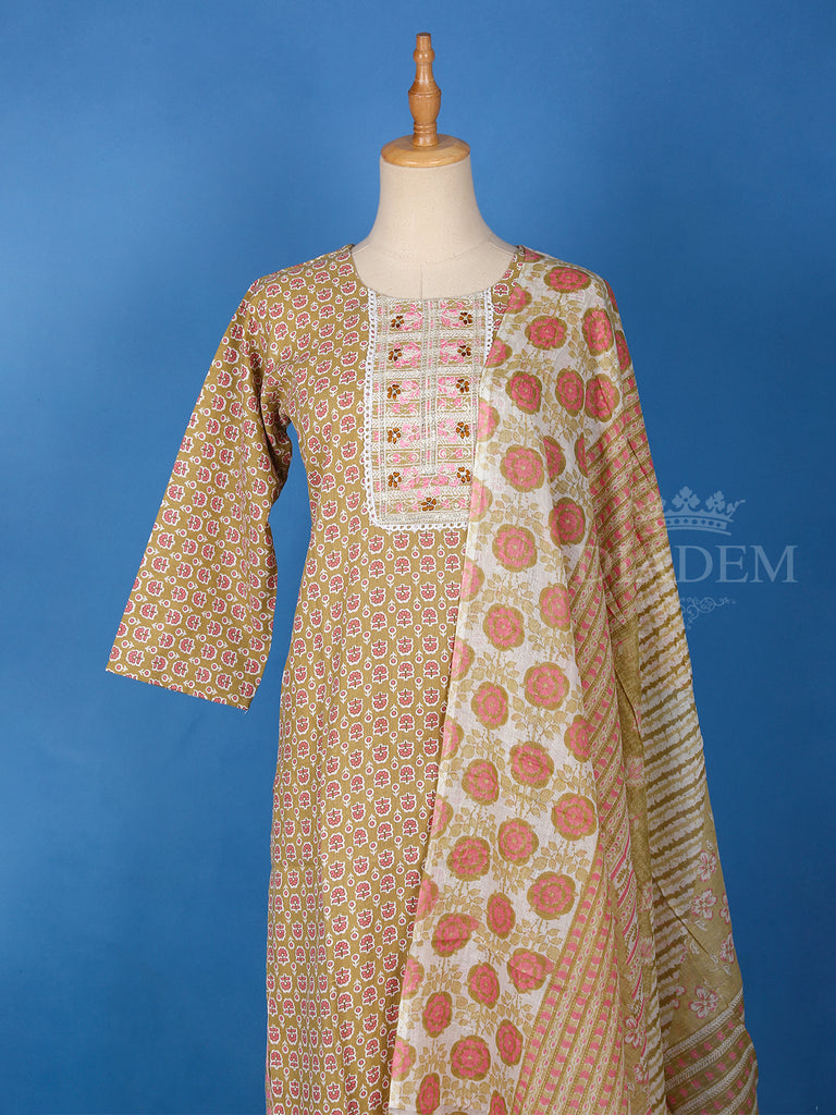 U Neckline Light Brown Salwar Suit