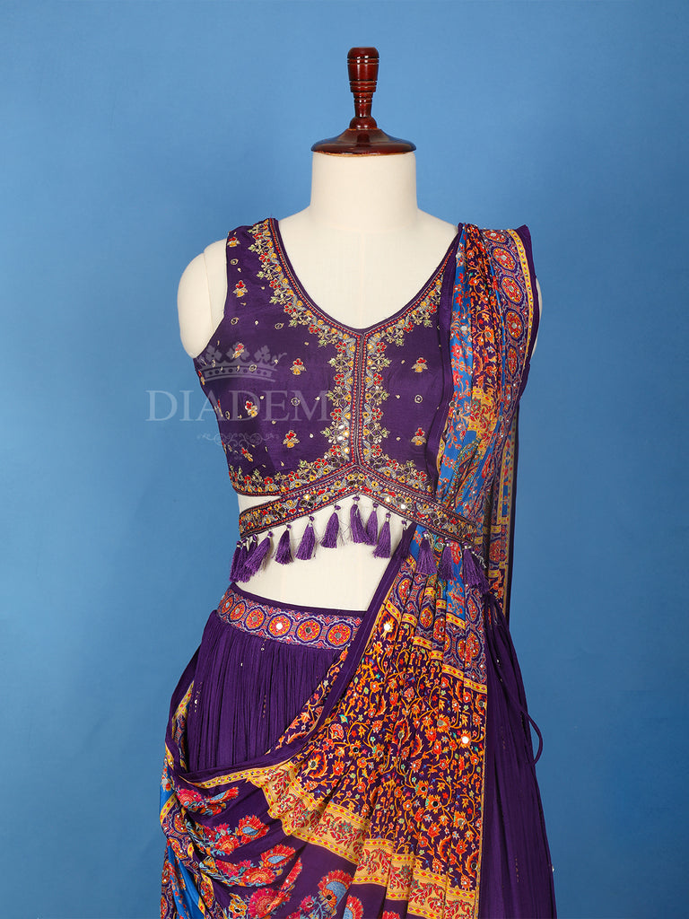 Floral Printed Indo Western Lehenga