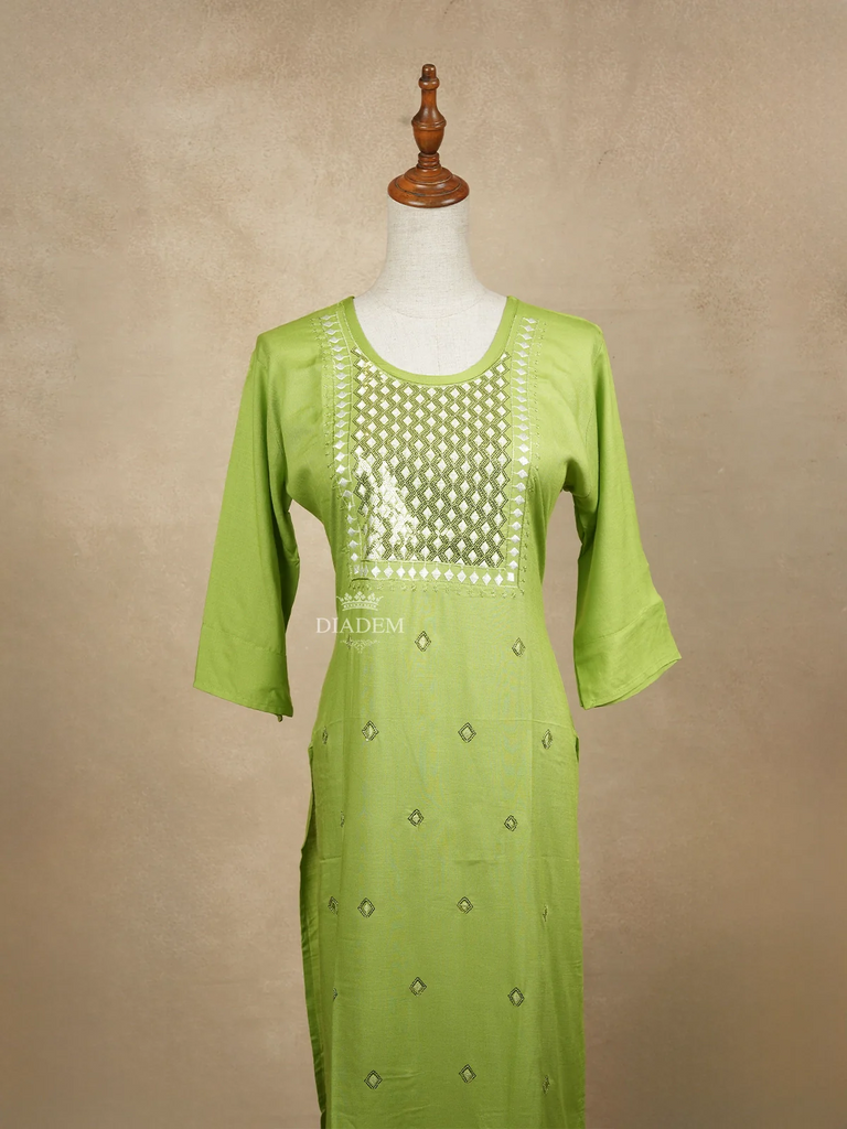 Green Cotton Kurtis