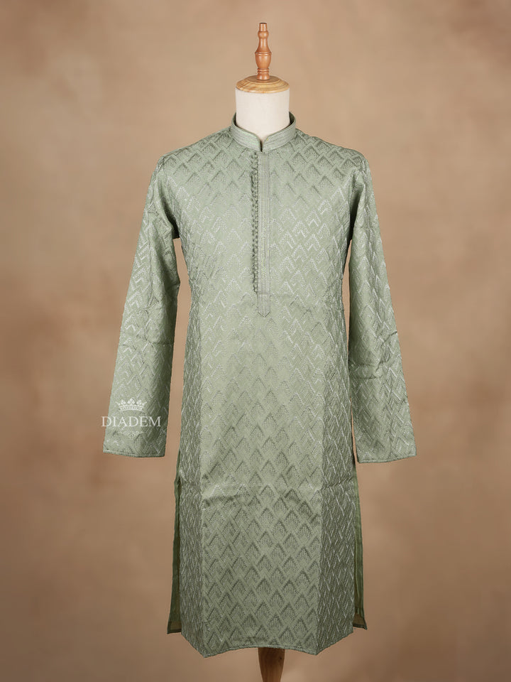 Embroidered Green Kurta Set with Pant