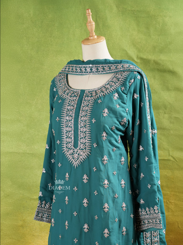 Green Palazzo Suit with Dupatta